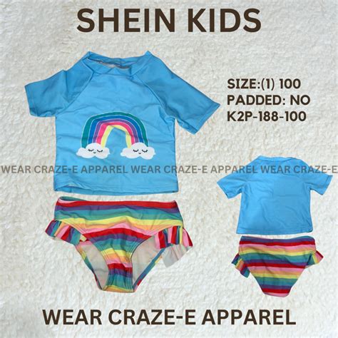 Rainbow Two Piece Swinwear Bikini With Ruffles For Infant Shopee Philippines