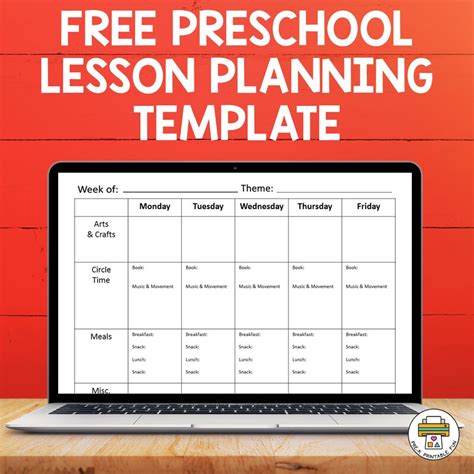 Free Preschool Lesson Planning Template Pre K Printable Fun