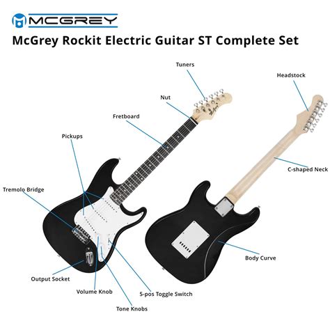 Mcgrey Rockit Guitarra El Ctrica Set Completo St Black