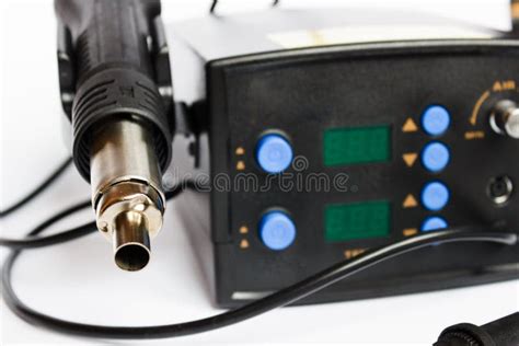 Soldering Station With Hot Air Gun And Soldering Iron Stock Photo Image Of Iron Maintenance