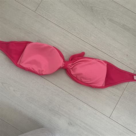 Victorias Secret Strapless Pink Bikini Top Depop