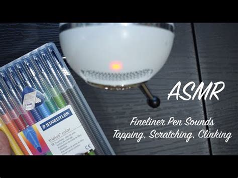 ASMR Clinking Scratching Tapping No Talking Fineliner Pens YouTube