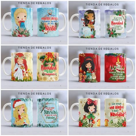 Princesas Disney Navidad Para Foto Tazas Plantillas Para Sublimar My