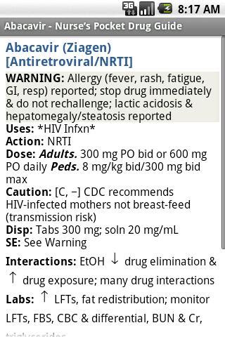 Nurses Pocket DRUG Guide Android Apps