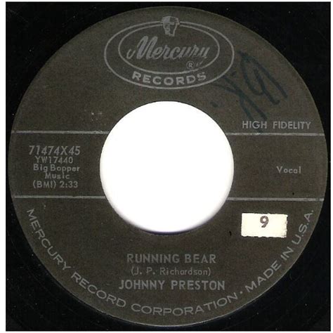 Preston Johnny Running Bear Mercury 71474 Single 7 Vinyl