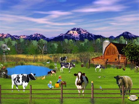 Cow Farm Wallpaper Hd - Parketis