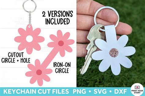 Flower Faux Leather Keychain Svg Templates