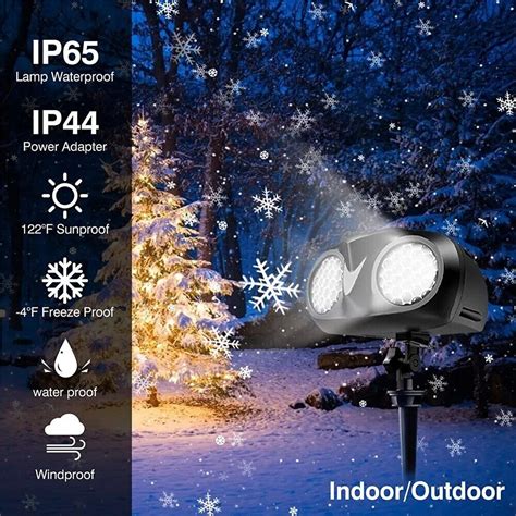 Christmas Snowflake Projector LED Moving Snowfall Laser Light Outdoor