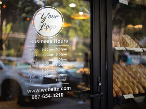 Business Window Decal Business Hours Decal Storefront Window Etsy