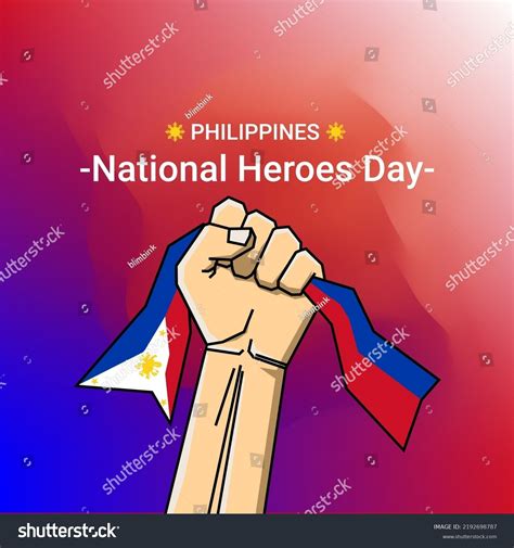 Philippine National Heroes Day Concept Holding Stock Vector Royalty
