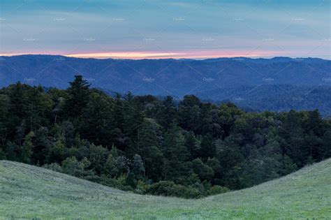 Sunset Over Santa Cruz Mountains Nature Stock Photos Creative Market