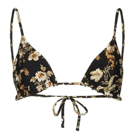 Sir The Label Swim Sir The Label Amerie String Triangle Bikini Top In Black Floral Summer
