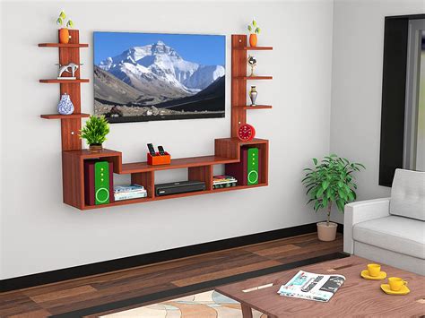 Odestar Luxury Engineered Wooden Wall Mounted Tv Unit Cabinet With Tv Stand Unit Wall Shelf