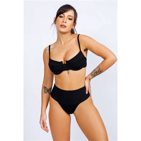 Biquíni Cintura Alta Hot Pants Feminino Top Retro Calcinha Fio Duplo Shopee Brasil