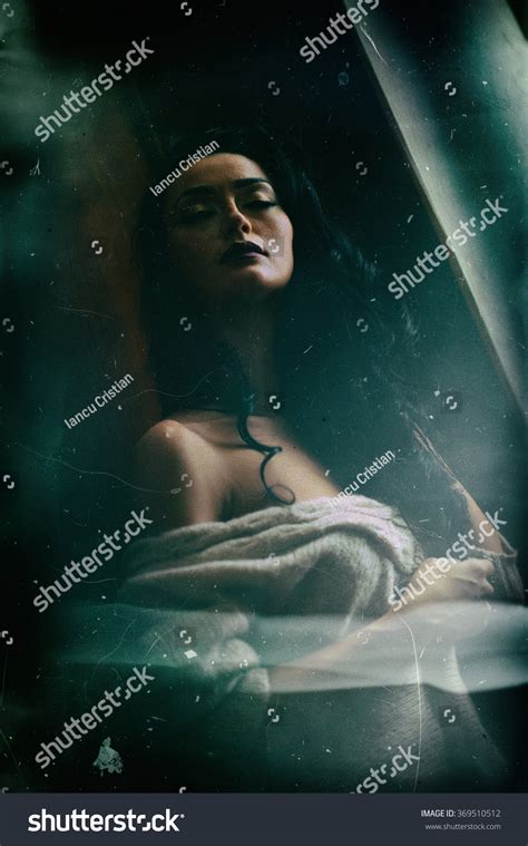 Attractive Sexy Brunette Half Naked Posing Stock Photo Shutterstock