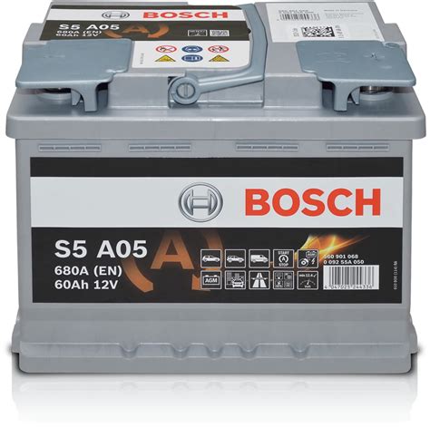 S5A05 BOSCH AGM S5 0092S5A050 Auto Accu 12V 60Ah CCA 680EN 560901068