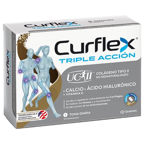 Curflex Colágeno Triple Acción Huesos Y Articulaciones X 30 Comprimidos