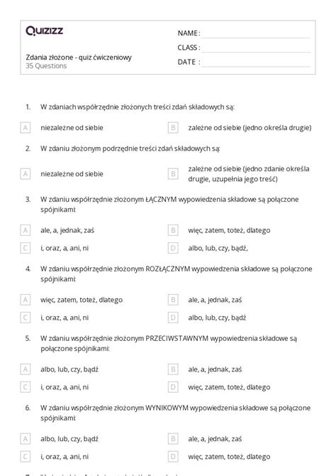 Ponad Wykresy Zda Arkuszy Roboczych Dla Klasa W Quizizz Darmowe