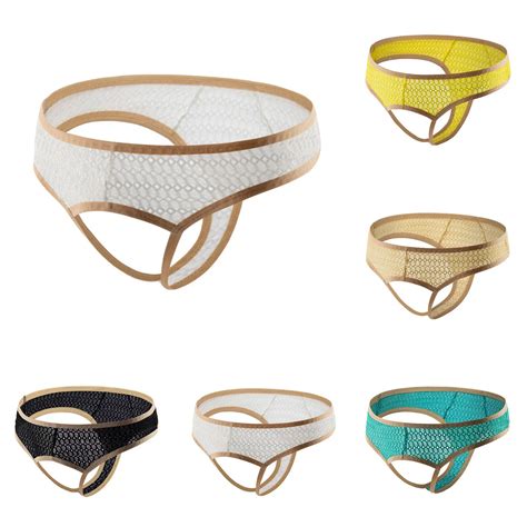 Quick Dry Sexy Underwear Men Thong Jockstrap Men Lingerie G String Men Breathable Open Crotch