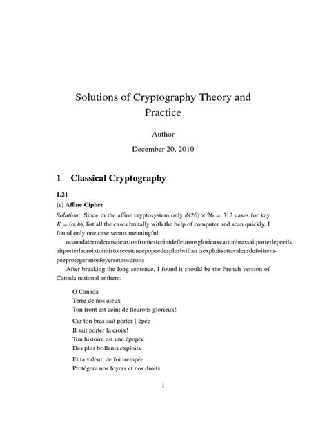 Solutions-Cryptography Theory and Practice | PDF | Cryptography ...
