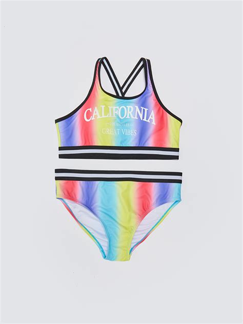 KARIŞIK Baskılı Kız Çocuk Bikini S Z QSD LCW