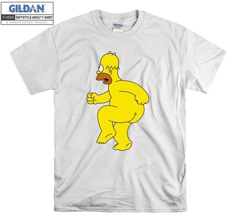 The Simpsons Homer Simpson Naked T Shirt Art Cartoon T Shirt Etsy Australia