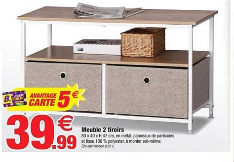 Promo Meuble 2 Tiroirs Chez Bazarland ICatalogue Fr