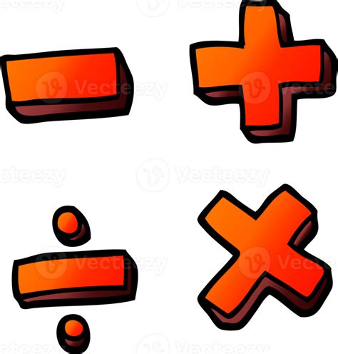 Gradient Illustration Cartoon Math Symbols 45184756 Png