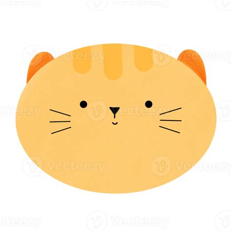 Smiling Cute Cat Face Smile Emoji Animal Cartoon 24995798 Png