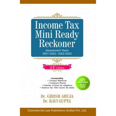 Commercial S Income Tax Mini Ready Reckoner By Dr Girish Ahuja