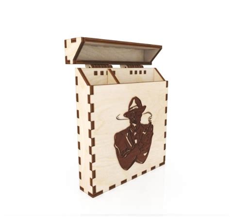 Wooden Cigarette Box 3d Model Vector Files