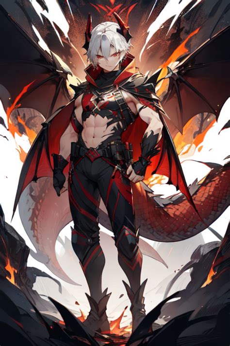 Anime Boy With Dragon Wings