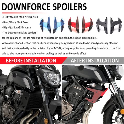 NEW For Yamaha MT 07 MT07 MT 07 2018 2019 2020 Motorcycle Side Downforce Naked Spoilers Fixed
