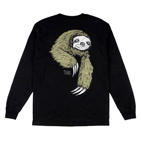 Welcome Skateboards Sloth Long Sleeve Skate T Shirt Black Skate Clothing From Native Skate