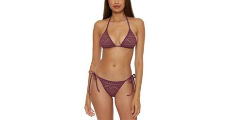 Becca Color Play Crochet Triangle Bikini Top Side Tie Bottoms Lyst