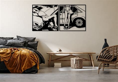 Female Naked Body Metal Wall Art Set Of 2 Nude Seductive Etsy