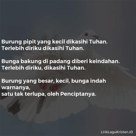 Burung Pipit Yang Kecil - Lirik Lagu Kristen