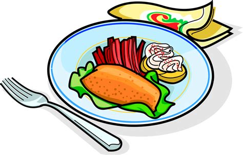 Vector Illustration Of Russian Cuisine Garnished Fried Free Dinner