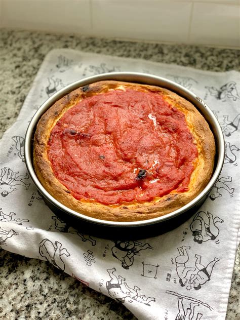 Homemade Chicago Style Deep Dish Pizza - Amy Bakes Bread