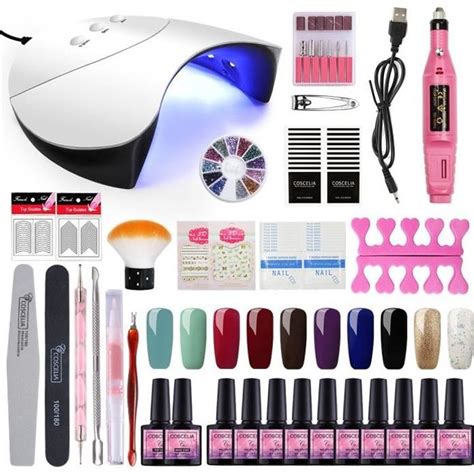 Coscelia Kit W Uv Led Lampe Pc Vernis Gel Semi Permanent Ongle