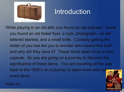Bud, Not Buddy Assignment | PPT