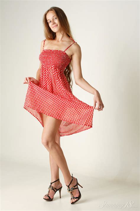A Sexy Blonde In A Red Dress Strips To Reve XXX Dessert Picture 7