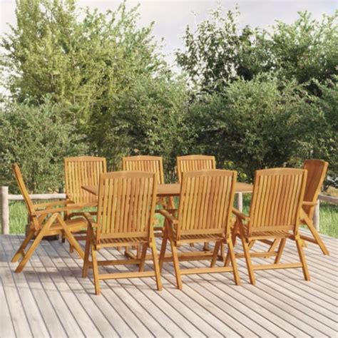 Vidaxl Reclining Patio Chairs 8 Pcs Solid Wood Teak 8 Foods Co