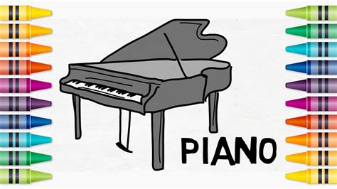 How To Draw A Piano Step By Step For Kids Youtube