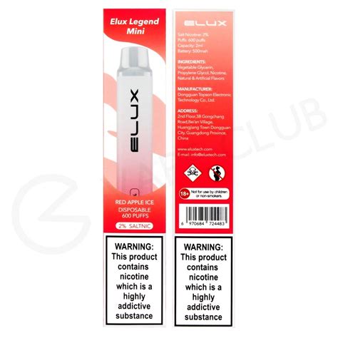 Red Apple Ice Elux Legend Mini Disposable Vape