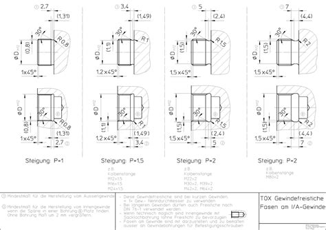TOX Gewindefreistiche Rysunek techniczny i geometria wykreślna Studocu