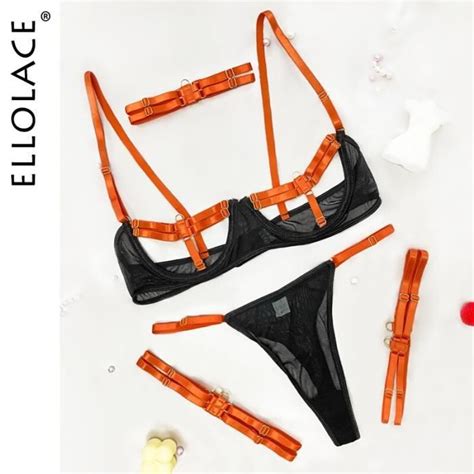 Lingerie Sexy Ajour E Pi Ces Costumes Exotiques Transparent Ensemble Pour Femme Vert N On