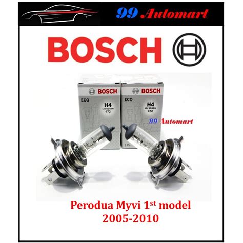 2 PC Bosch Perodua Myvi 1st Gen Headlamp HeadLight Light Bulb Year