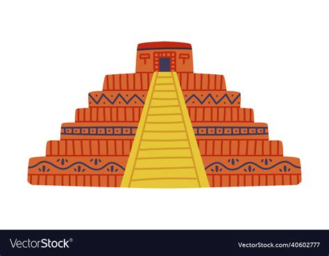 Mesoamerican Step Pyramid Structure As Mexican Vector Image