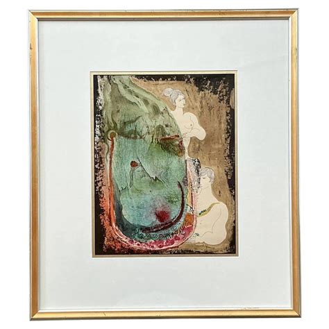 Vintage Boho Mixed Media Nude On Paper For Sale At 1stDibs